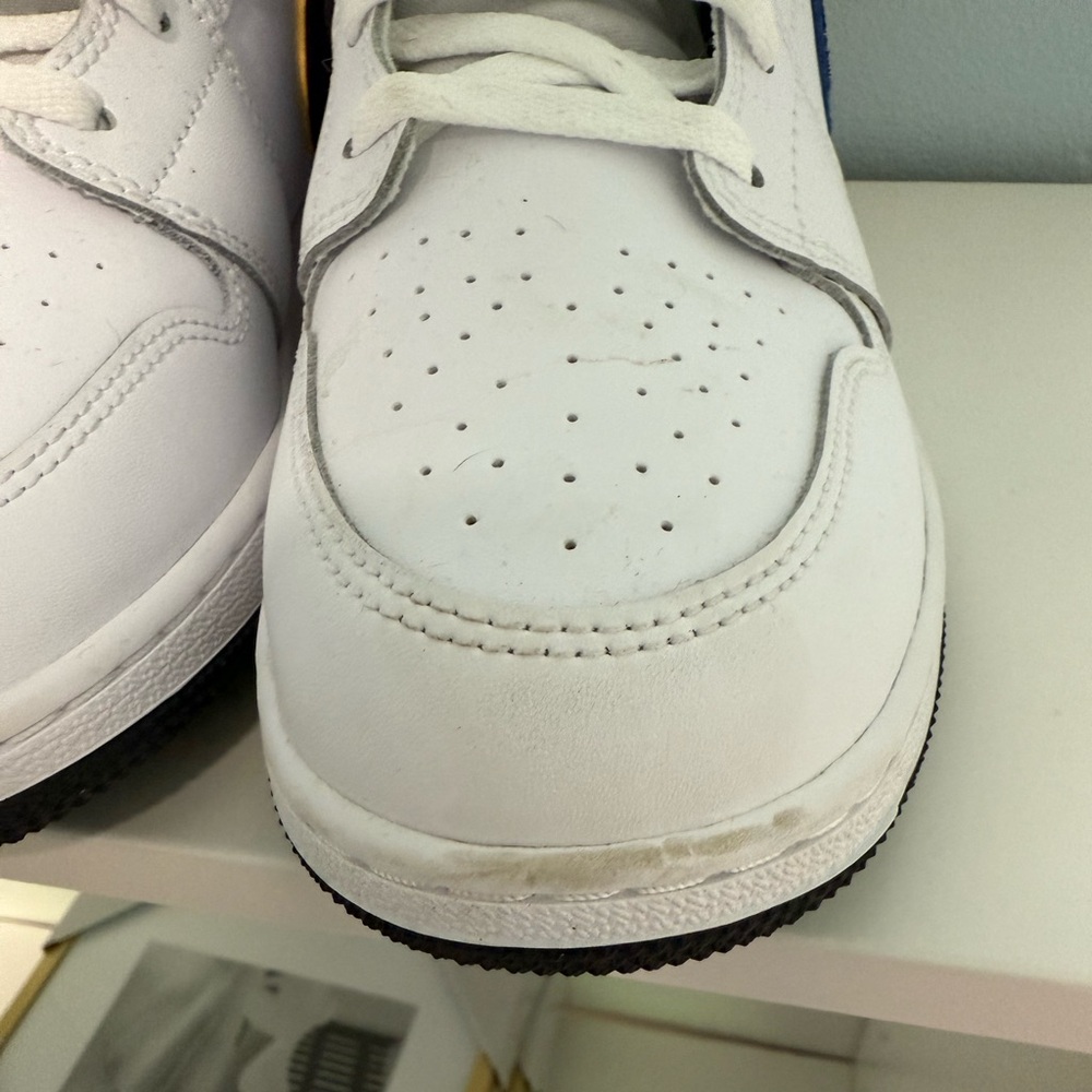 Jordan White Red High-Top Sneakers - Picture 8 of 10